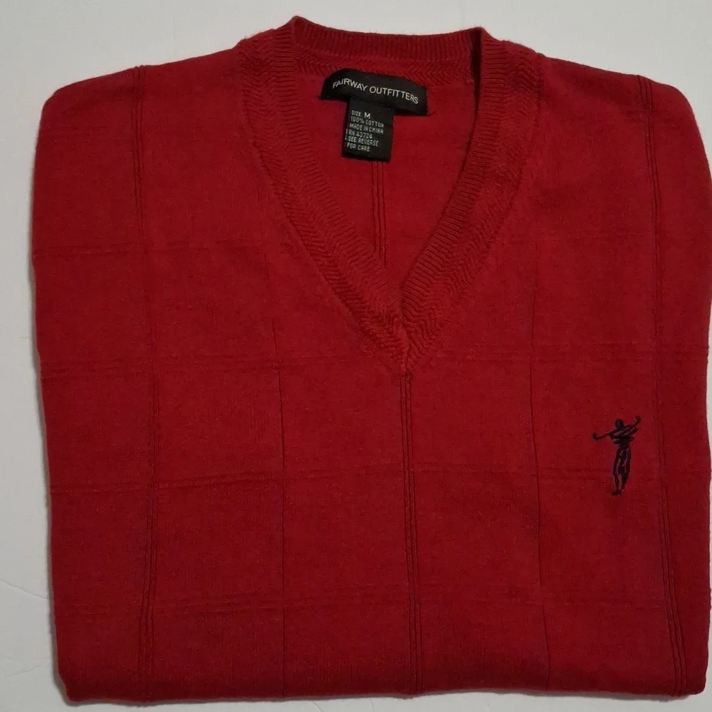 Men's Medium V-Neck Dark Red Sweater Vest